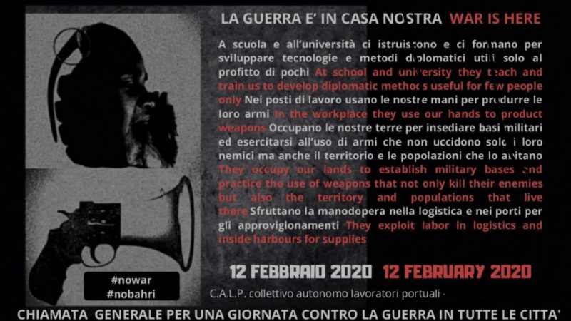 ¡Guerra a la Guerra! Apelación de los trabajadores portuales de Génova