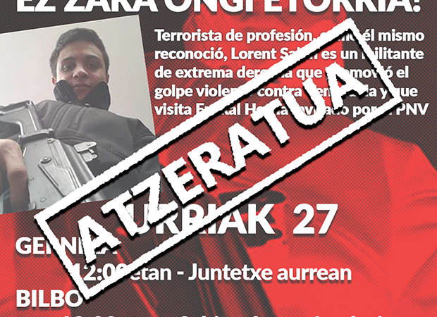 Finalmente Lorent Saleh no visitará Euskal Herria