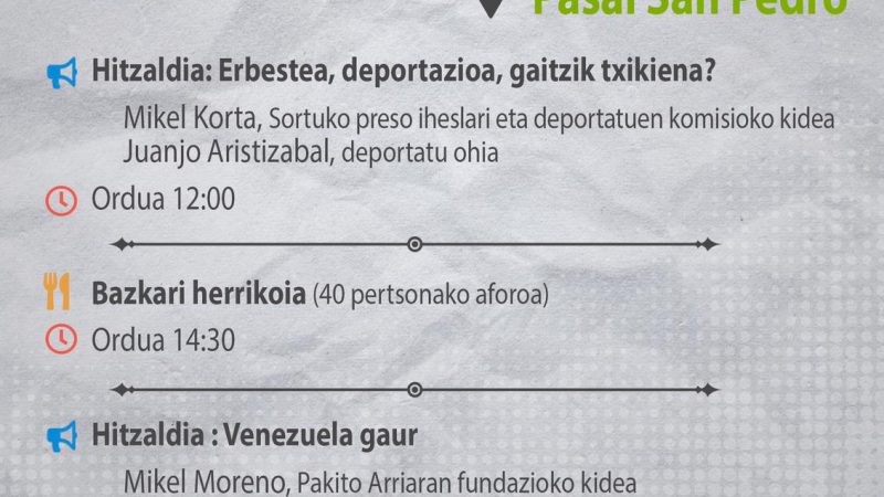 Jornada de Solidaridad Euskal Herria-Venezuela en Pasai San Pedro