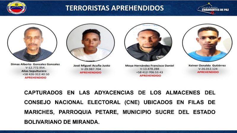 Venezuela neutraliza un intento de ataque terrorista contra el CNE
