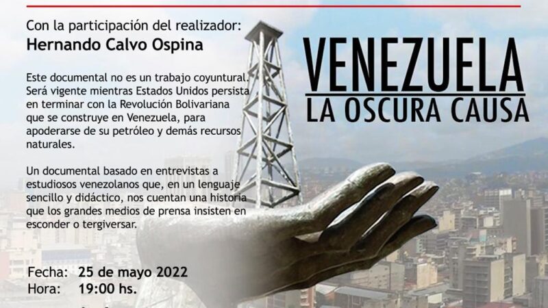 El documental «Venezuela: La Oscura Causa» se proyectará el 25 de mayo en Bilbao